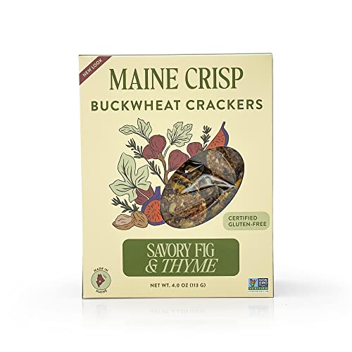 Maine Crisp Crisps – Gluten Free Crackers – Delicious Grain-Free Snack Crackers for Cheese Board & Toppings – 4 Pack (Fig)