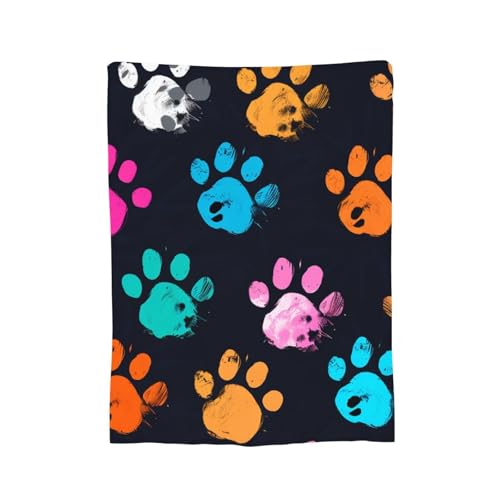 Couverture imprimé patte de chat coloré pour rafraîchir un canapé usé facilement