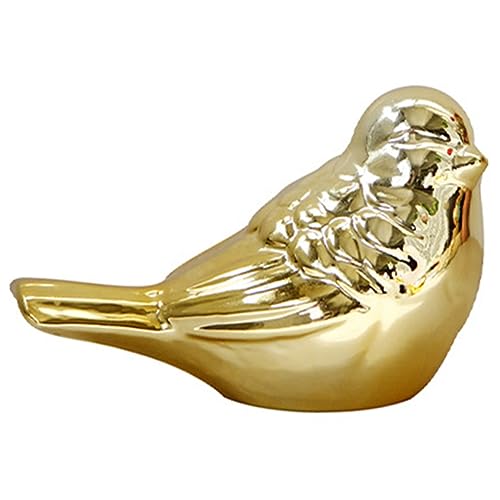 FRCOLOR ゴールデン セラミック 鳥 小さな 置物 ディスプレイ モダン 装飾 動物 デスクトップ 装飾 ホーム 12月 シリーズ ゴールド 鳥 置物 彫刻 ホーム 装飾 ゴールド 装飾 ホのサムネイル