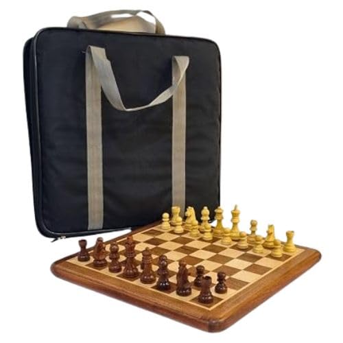 BCBESTCHESS Wooden Handcrafted Foldable Magnetic Chess Board Set with Magnetic Pieces & Extra Queens for Kids and Adults