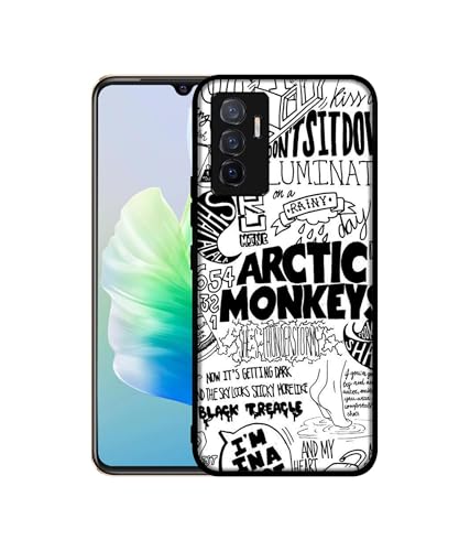 Image of Arctic Monkeys Pattern Design Premium 2D Printed Metal Back Case Cover for Vivo V23E 5G / Y75 4G, Multi Colour