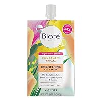 Biore Brightening Clay Mask, to Improve Skin Tone and Texture, for All Skin Types, 47 g