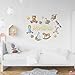 Detalles Creativos | Diseño Juguetes + Nombre en pegatina VINILO personalizado con figuras decorativas infantiles para pared. Decoración de guardería. Para Dormitorio