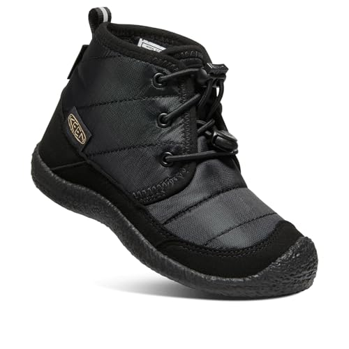 KEEN Big Kid's Howser 2 Quilted Waterproof Chukka Boot, Black/Black, 3 BK (Big Kid's) US