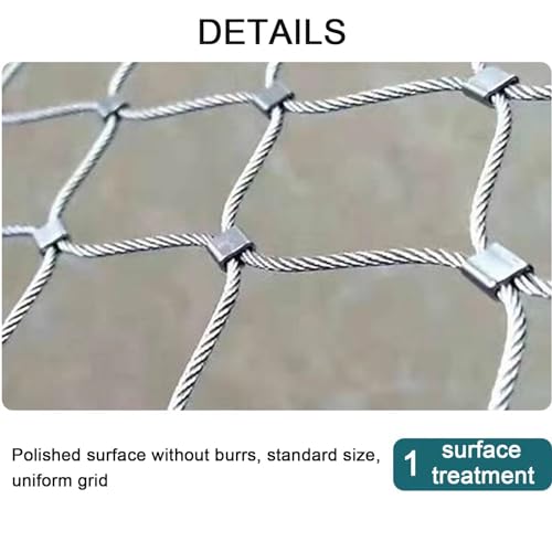 Filet de sécurité en maille d'acier inoxydable flexible protection balcons 1x8m - 4
