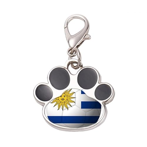 DIYthinker?Uruguay National Flag Soccer Football Pet Tag Keychain Dog Cat ID