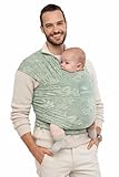 manduca Sling - Babytragetuch - Elastische Babytrage für Neugeborene von der Geburt bis zu 15 kg - Bio-Baumwolle, ohne Elastan - grün