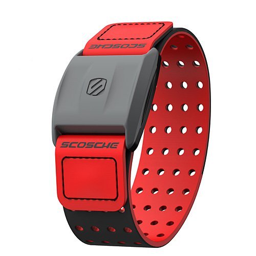 Scosche Rhythm + Heart Rate Monitor brazalete, Rojo