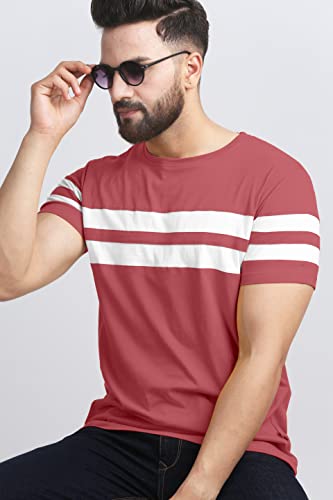 Image of AUSK T-Shirt for Mens Double Stripes on Chest