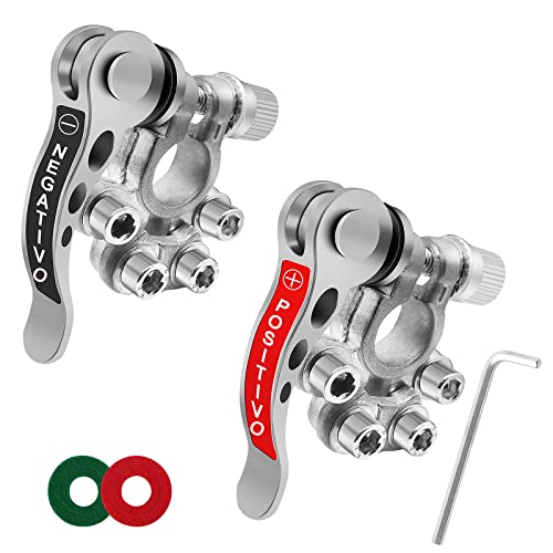 2 Stück Batterie Anschlussklemmen, 6-24V Batterieklemmenklemmen,BatteriePolklemmen,BatterieSchalter, Positive Negative ​Anschlüsse Zubehör für Pkw Lkw Boot Motorad