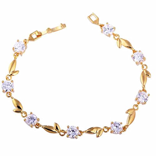 Preisvergleich Produktbild Oulii Damen Armband Blatt Zirkonia Deored vergoldet, weiß
