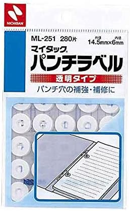 (まとめ）ニチバン パンチラベル ML-251 透明 10パック【×5セット】 top1-ds-2168558 [独自簡易包装]