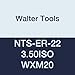 Walter Tools NTS-ER-22 3.50ISO WXM20 Carbide NTS Threading Inserts, External Thread, Full Profile, ISO Metric 60 Degree (Pack of 10)