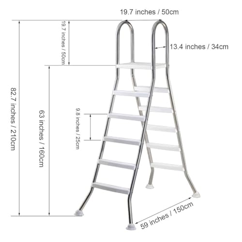 Escalera para piscina 5 escalones acero inox 304 miniatura 6