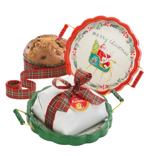 Panettone Flamigni Clásico Sobre Bandeja Madera Merry Christmas 750 g