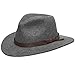 ULTRAFINO Montana Outback Crushable Wool Felt Hat with Leather Hatband Grey X-Large