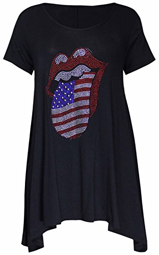 Purple Hanger Femmes Neuf Diamant Rolling Stones lèvres Manches Courtes pour Femmes Encolure Ronde Uneven en Forme de Extensible Haut t-Shirt Grande Taille - Les Beatles, Paul McCartney, John Lennon, RIngo Starr, George Harrison Purple Hanger Femmes Neuf Diamant Rolling Stones lèvres Manches Courtes pour Femmes Encolure Ronde Uneven en Forme de Extensible Haut t-Shirt Grande Taille