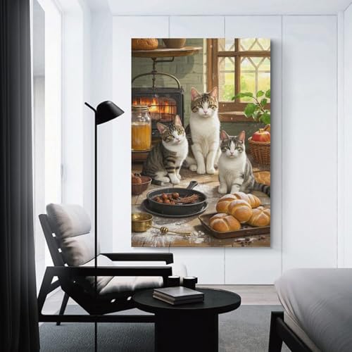 Cuadros modernos de gato británico para decorar el comedor 3