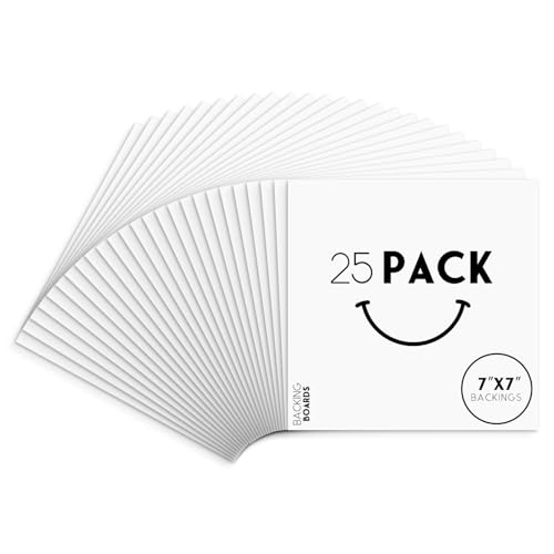 Golden State Art 7x7 Backing Boards, 25 Pack Bright White Backer Boards