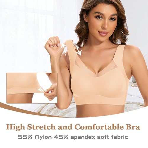 DOCUMO Wireless Bras for Women Seamless Breathable Bras2