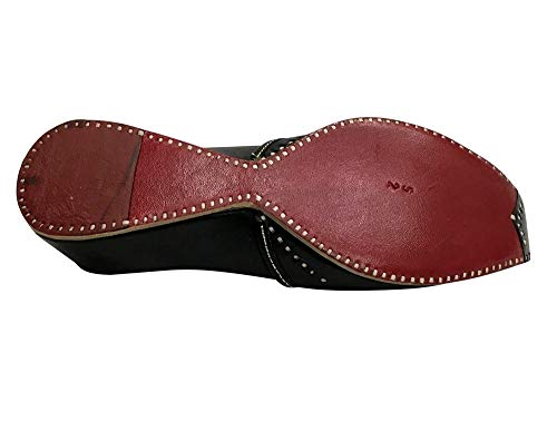 7-11.5 Black Men Handmade Leather Shoes Flip Flops Traditional Khussa Juti4