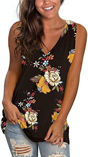 V Neck Maternity Tank Tops Summer Sleeveless Shirt for Women Plus Size Side Split XL