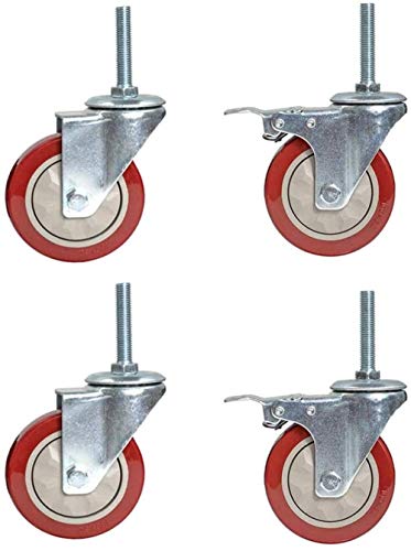 Roue de roulette pivotante industrielle 75mm ensemble de 4 roulettes de frein pour meuble