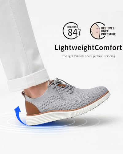 Image of VILOCY Men's Casual Dress Sneakers Lace-Up Oxfords Business Mesh Breathable Walking Shoes Tennis Comfortable