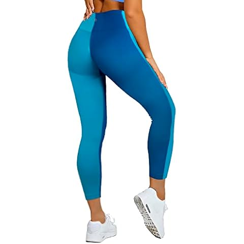 MAXXIM Womens Seamless Capri Blue/Turq Large Cover
