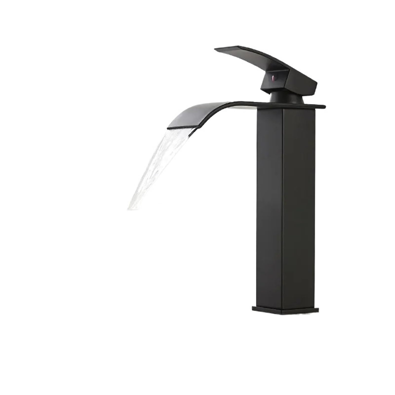 Robinet de lavabo cascade noir mat monocommande pour salle de bains moderne