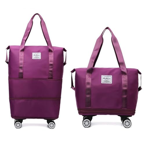 �g���\�ȃ��[�����O�g���x���o�b�O�A�E�F�b�g�R���p�[�g�����g�ƃh���C�R���p�[�g�����g���������e�ʂ̐܂肽���ݎ��L���X�^�[�t���X�[�c�P�[�X�A�T���̈ꔑ���s�o�b�O�i�p�[�v���j(Purple,With pulleys)