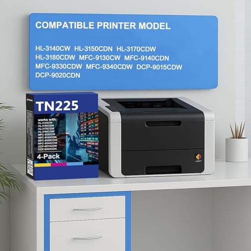 Image of TN225 Toner Cartridges Replacement for Brother TN221 TN-225 Toner
