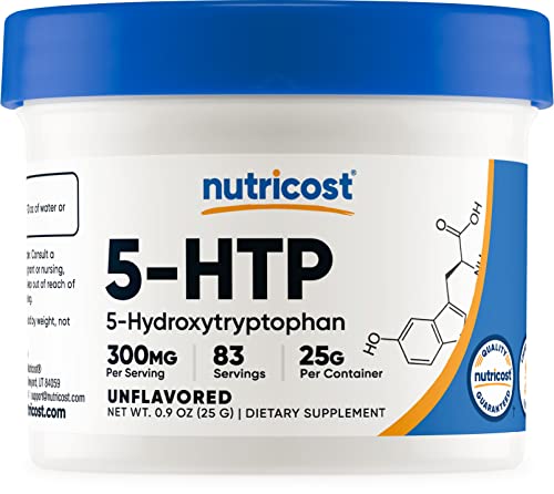 Nutricost 5-HTP Powder - 25 Grams (300mg Per Serving) - Supports Healthy Mood, Sleep, and Appetite