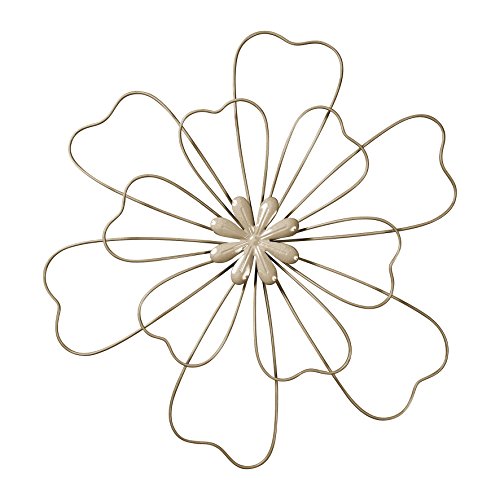 Ostaria Flores Decoración Mural, Metal, Plata, 49x6x46 cm