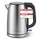 COSORI Wasserkocher Edelstahl 1,7 L Ohne Kunststoffkontakt 2200W, Silber-schwarz