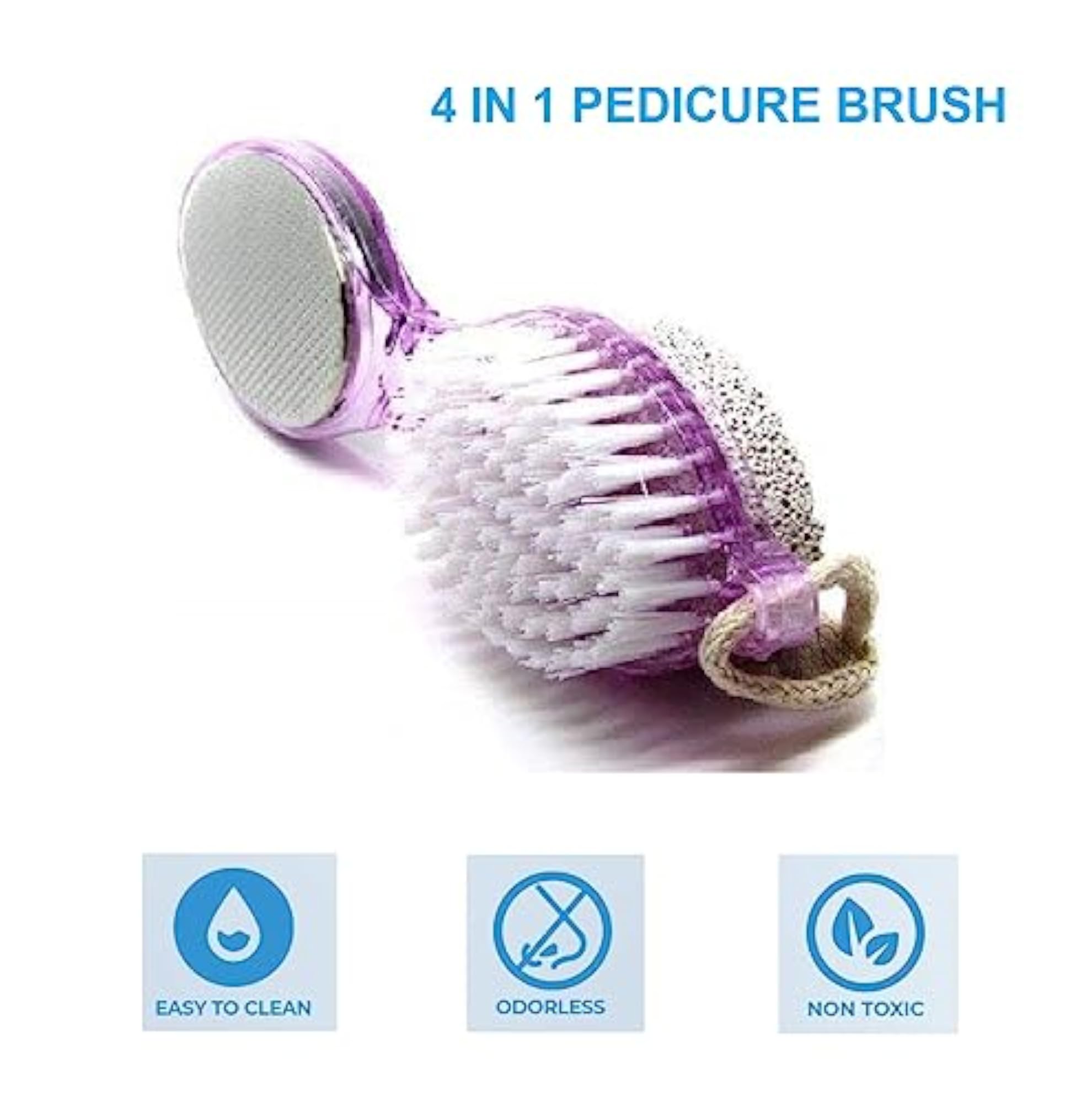 4 in 1 Multipurpose Pedicure Brush for Foot Cleaning