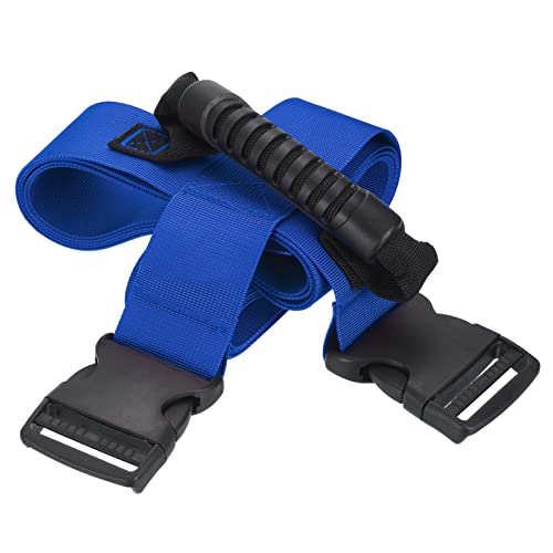 PATIKIL Carrying Strap with Handle, Cross Style Adjustable Nylon Belt for Moving Lifting Boxes Grocery Luggage, Blue