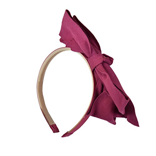 Headband with Soft Cotton Bow for Girls - Plum