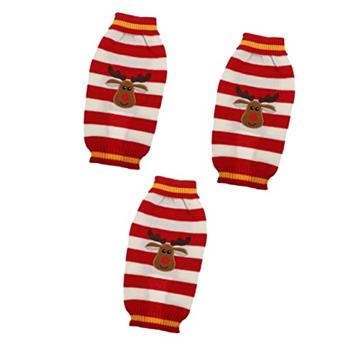 POPETPOP 3 Peças Suéter De Fio De Roupas De Pequeno Vestido Adorável Gatinho De Estimação Tamanho De