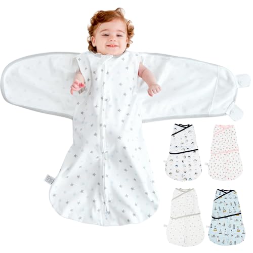 HINATAA Baby Schlafsäcke Neugeborene, Pucksack Baby Baumwolle, 3 Wege...