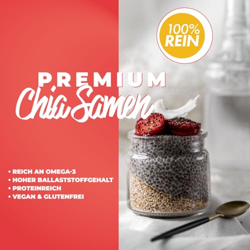 Chia Samen 2 kg – Naturacereal® – aus Paraguay, in Deutschland verpackt – vegan & glutenfrei – mit Omega-3 & Omega-6, Ballaststoffen & Protein – für Müsli, Smoothies, Chia-Pudding & Backen