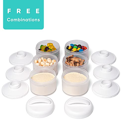 Image of Termichy Stackable Formula Dispenser Portable Milk Powder Container, 2 Pack, White
