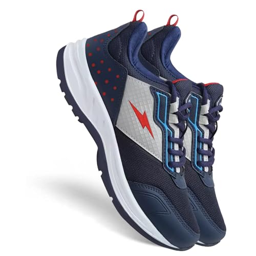 Image of BRUTON Men's 971 Blue Synthetic Leather with EVA Sole Sports Shoes -8 UK
