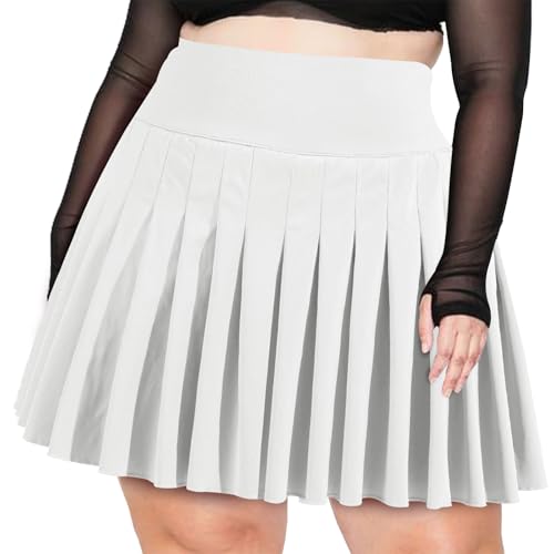Moon Wood Women's Plus Size Pleated Tennis Skirt- Girls High