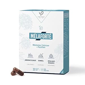 PONROY-MELAFORTE-Complément Alimentaire à base de mélatonine, passiflore et valériane-Troubles du Sommeil- Endormissement Rapide-Réveils nocturnes-Solution complète – 30 gélules – Fabriqué en France
