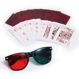 Red Green Vision Training Glasses with Red & Green Playing Cards – Binocular Coordination & Visual Balance Training Set for Lazy Eye (Amblyopia) & Eye Coordination Exercises & Daily Vision Practice