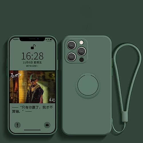 Support de bague magnétique en silicone iPhone XS Max vert avec sangle de maintien