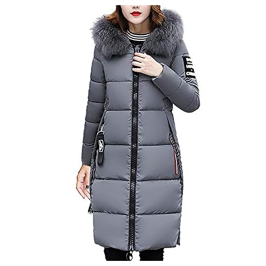 Xiangdanful Vinter dunjacka tjock övergångsjacka quiltad jacka dam lång vindtät vinterrock kvinnor tjock pälskrage utomhusjacka knälång parkas enfärgad varm ytterkläder, GRÅ, 4XL