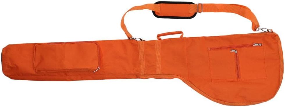 Nylon Golf Bag Travel Case with Adjustable Shoulder Strap - Water-, weight, and Spacious - Great for Sunday Golf Training - Perfect Golf Club Carry Bag for Men and Women - Orange