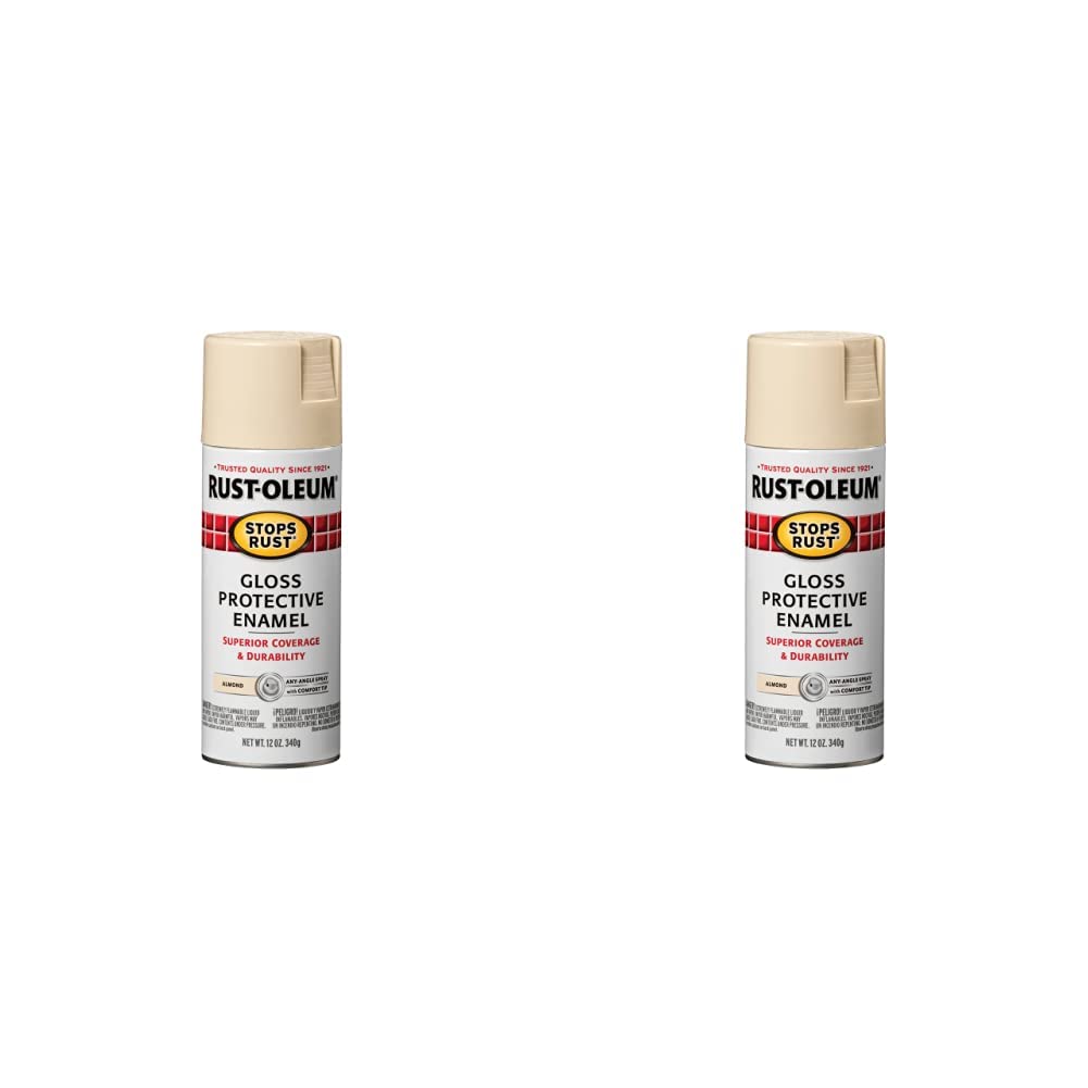 Rust-Oleum 7770830 Stops Rust Spray Paint, 12 oz, Gloss Almond (Pack of 2)